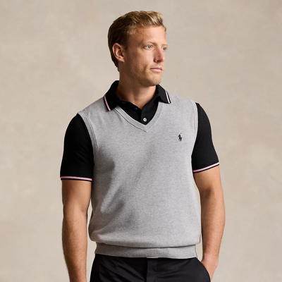 Shop Rlx Golf Performance Cotton-blend Sweater Vest In Andover Heather