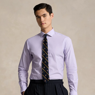 Shop Ralph Lauren Custom Fit Poplin Shirt In Lavender
