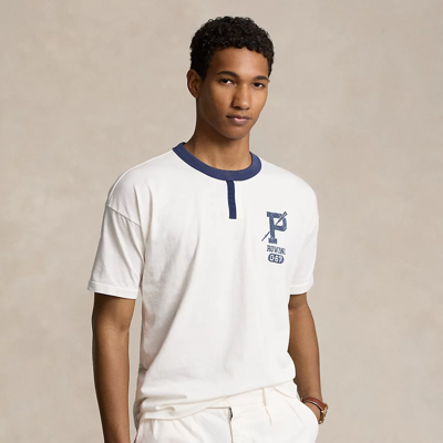 Shop Ralph Lauren Vintage Fit Jersey Graphic T-shirt In Deckwash White Multi