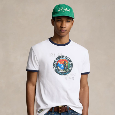 Shop Ralph Lauren Classic Fit Jersey Graphic T-shirt In White
