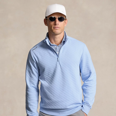Shop Rlx Golf Classic Fit Quilted Double-knit Pullover In Office Blue