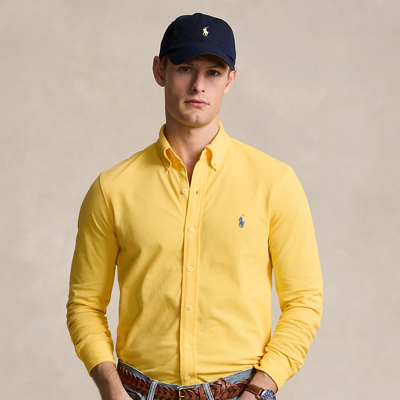Shop Ralph Lauren Featherweight Mesh Shirt In Oasis Yellow