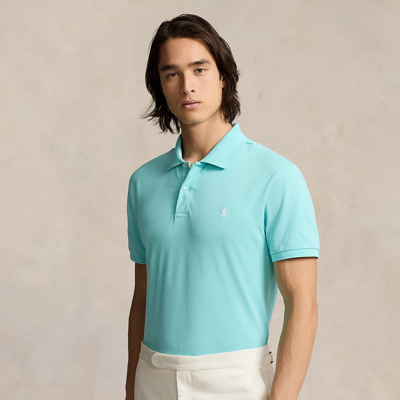 Shop Ralph Lauren Tailored Fit Performance Mesh Polo Shirt In Light Mint
