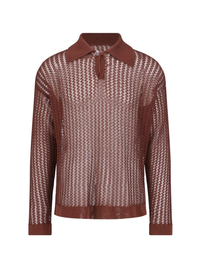 Bonsai Openwork Sweater In Brown