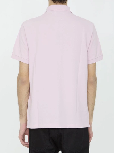 Shop Stone Island Cotton Polo Shirt In Pink