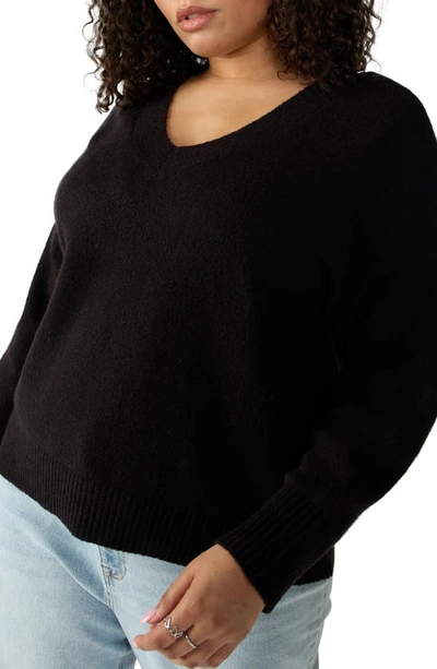 Sanctuary Easy Breezy V-neck Pullover In Black