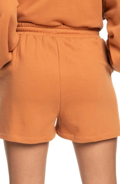 Roxy X Kate Bosworth Organic Cotton Fleece Shorts In Sunburn