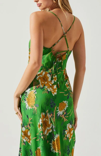 Shop Astr The Label Gaia Midi Dress In Green Pink Floral