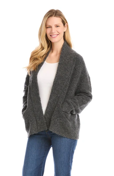 Karen Kane Shawl Collar Cardigan In Charcoal