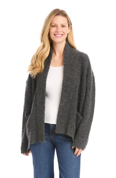Karen Kane Shawl Collar Cardigan In Charcoal