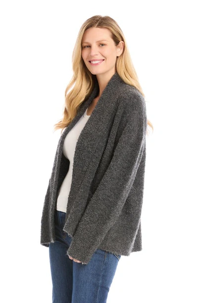 Karen Kane Shawl Collar Cardigan In Charcoal