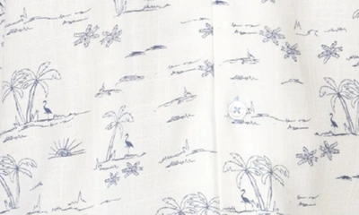Tailorbyrd Palm Tree Camp Shirt In White Dove