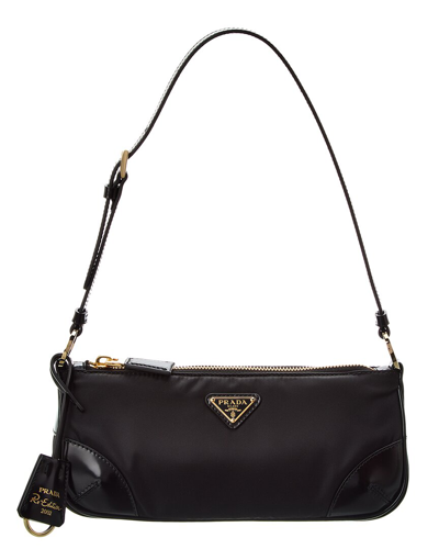 Shop Prada Re-edition Nylon & Leather Shoulder Bag