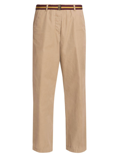 Shop Dries Van Noten Women's Pulian Belted Wide-leg Cotton Pants In Beige