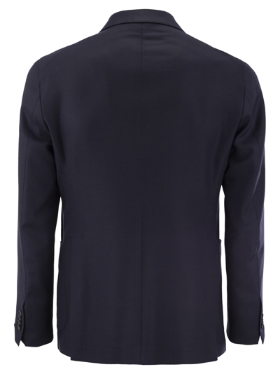 Shop Tagliatore Double-breasted Cashmere Jacket In Blue