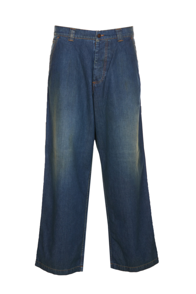 Shop Maison Margiela Denim Jeans With Americana Wash In Blue