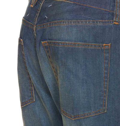 Shop Maison Margiela Americana Wash Denim Jeans With Lapel In Blue