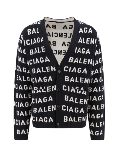 Shop Balenciaga Cardigan In Black