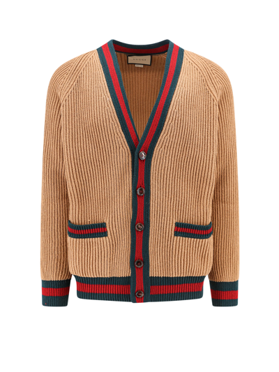 Shop Gucci Cardigan In Brown