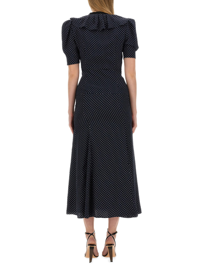 Shop Alessandra Rich Midi Dress In Blu