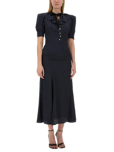 Shop Alessandra Rich Midi Dress In Blu