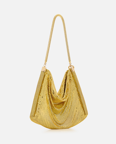 Shop Rabanne Small Pixel Tube Shoulder Bag In Golden