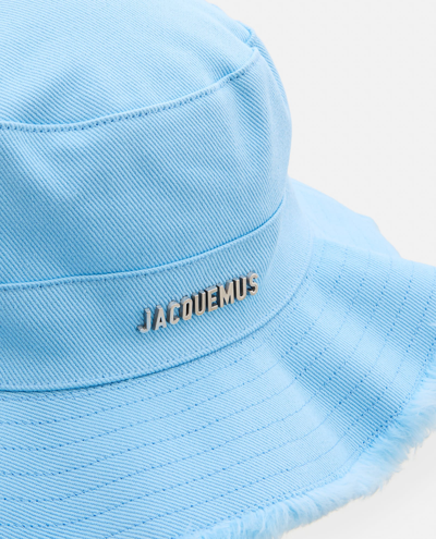 Shop Jacquemus Le Bob Artichaut Cotton Hat In Clear Blue