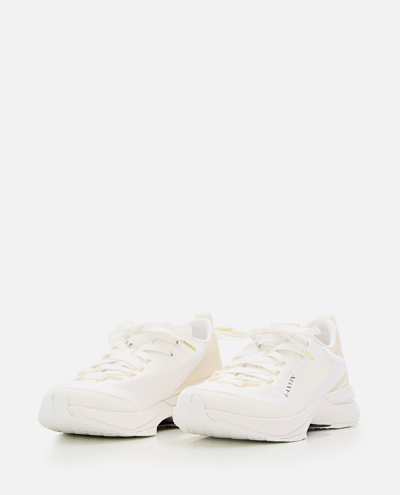 Lanvin L-i Lace-up Sneakers In White Mesh In White