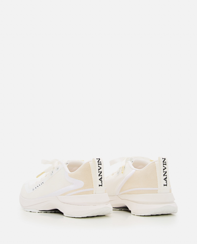 Lanvin L-i Lace-up Sneakers In White Mesh In White
