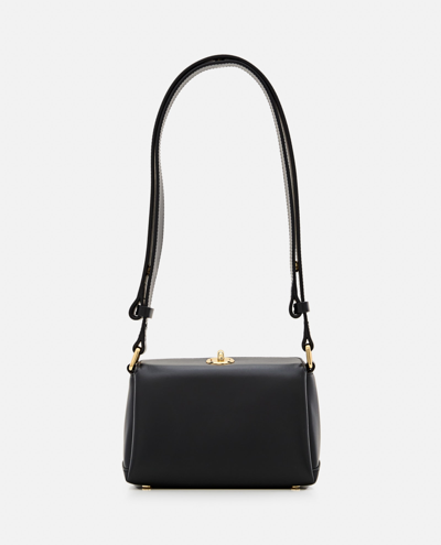 Plan C Smooth Grain Calfskin Shoulder Bag In Black