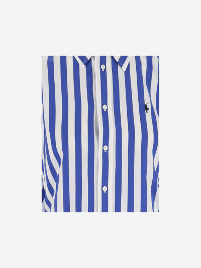 Shop Ralph Lauren Striped Cotton Shirt With Logo In Red