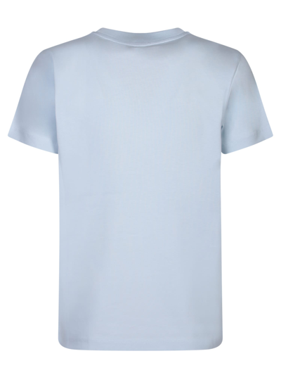 Shop Moncler Logo Light Blue Roundneck T-shirt