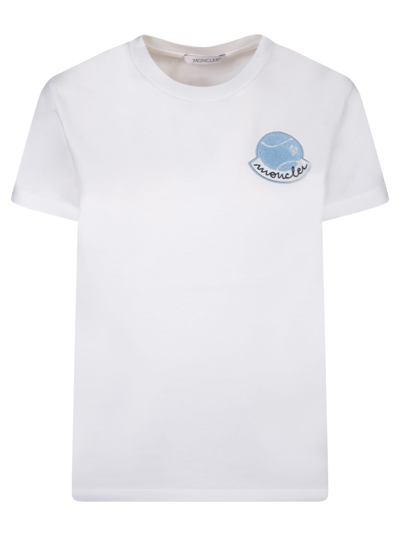 Shop Moncler Roundneck Ivory T-shirt In White