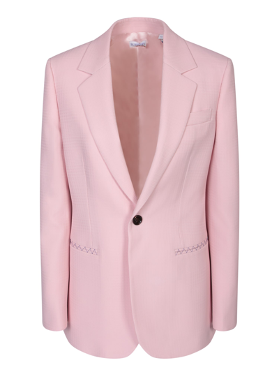 Shop Burberry Single-breasted Pink Jacket