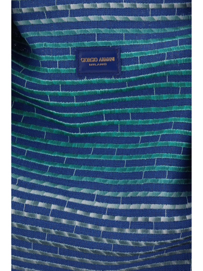 Shop Giorgio Armani Shoulder Bag In Bluette/verde