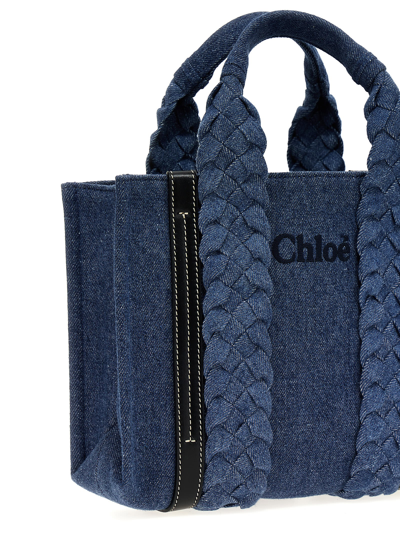 Shop Chloé Small Woody Shopping Bag In Blue