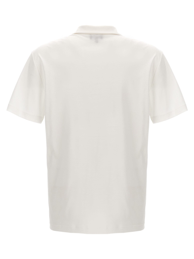 Shop Giorgio Armani Logo Embroidery Polo Shirt In White