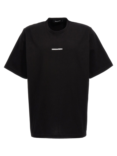 Dsquared2 Dsquared Man Black Cotton T-shirt In Black