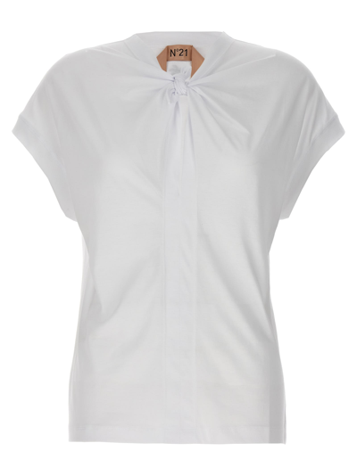 Shop N°21 Knot Detail T-shirt In White