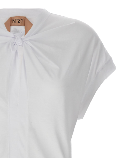 Shop N°21 Knot Detail T-shirt In White