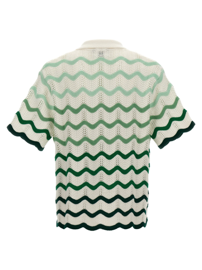 Shop Casablanca Gradient Wave Shirt In Multicolor