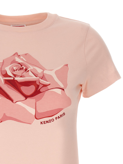 Shop Kenzo Rose T-shirt In Pink