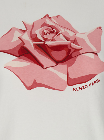 Shop Kenzo Rose T-shirt In White