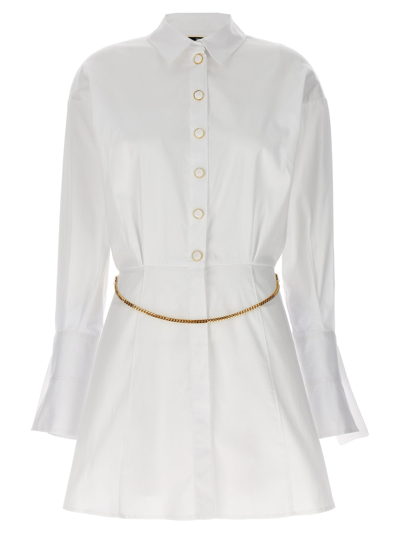 Shop Elisabetta Franchi Chemisier Dress In White