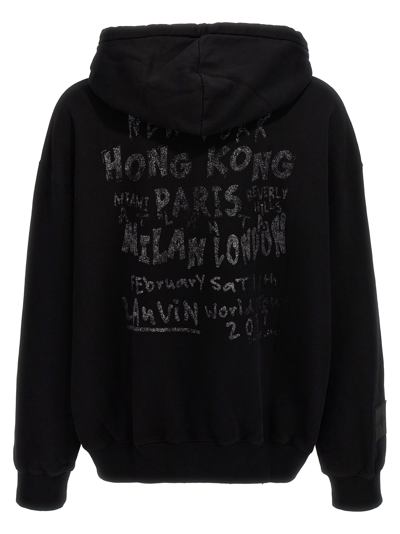 Shop Lanvin Printed Hoodie In Black