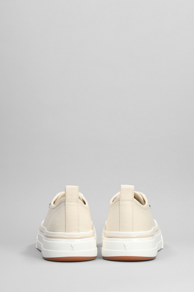 Shop Ami Alexandre Mattiussi Sneakers In Beige Cotton