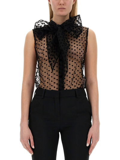 Shop Nina Ricci Top With Knot In Nero