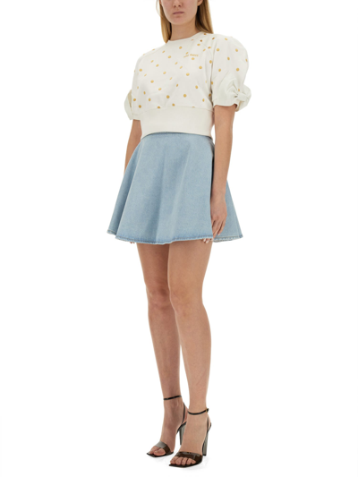 Shop Nina Ricci Mini Skirt In Celeste