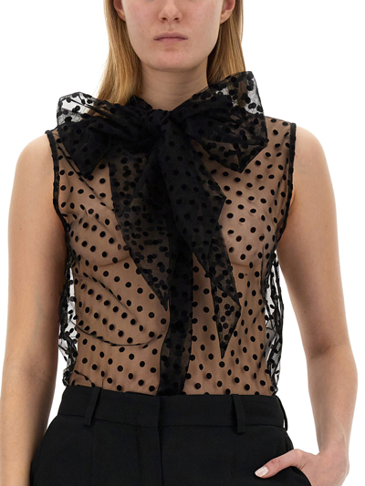 Shop Nina Ricci Top With Knot In Nero