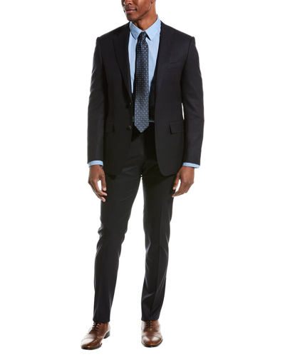Shop Canali 2pc Wool-blend Suit In Blue